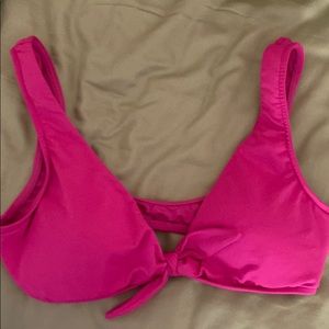 Pink tie bikini top